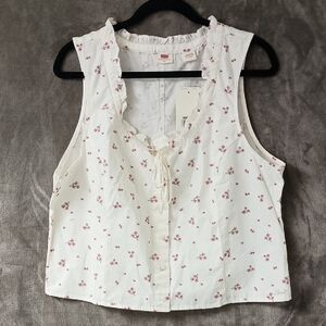 Levis Floral Button Down Tank Top XL